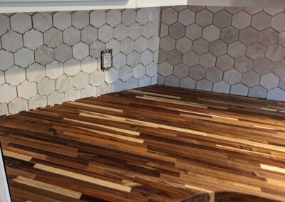 Kitchen demo: backsplash nearly complete